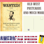 Jesse James Wanted Outlaw 🚨 Wild West USA Poster Briefkaart