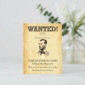 Jesse James Wanted Outlaw 🚨 Wild West USA Poster Briefkaart (Staand voorkant)