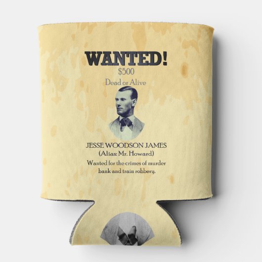 Jesse James Wanted Outlaw 🚨 Wild West Verenigde S Blikjeskoeler (Achterkant)