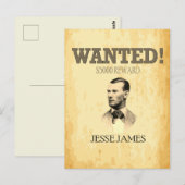 Jesse James Wanted Outlaw 🚨 Wild West Verenigde S Briefkaart (Voorkant / Achterkant)