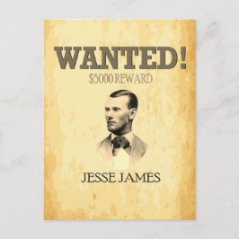 Jesse James Wanted Outlaw 🚨 Wild West Verenigde S Briefkaart