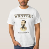 Jesse James Wanted Outlaw 🚨 Wild West Verenigde S T-shirt (Voorkant)