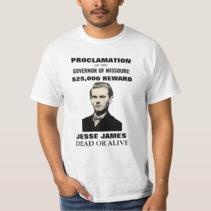 Jesse James Wanted Poster T-shirt