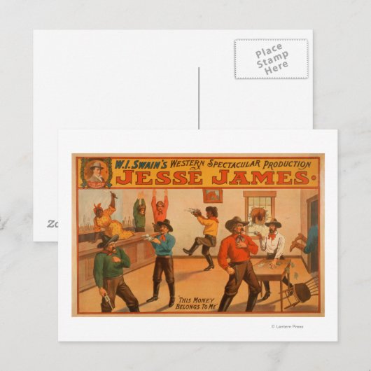 Jesse James Westerne spectaculaire productie Briefkaart (Voorkant / Achterkant)