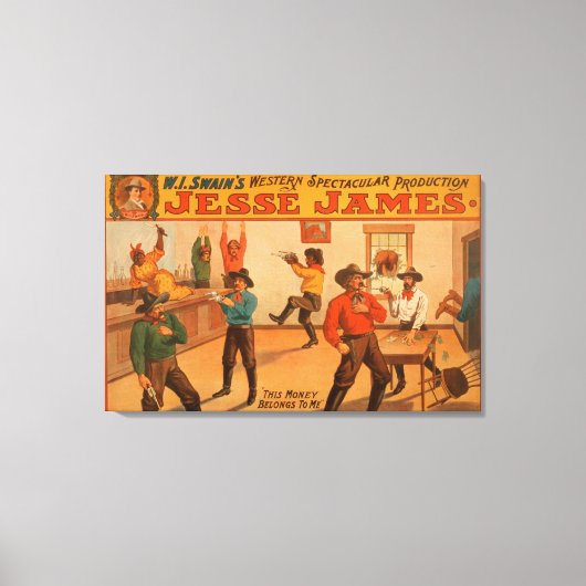 Jesse James Westerne spectaculaire productie Canvas Afdruk (Voorkant)