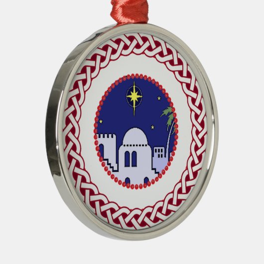 Jesse Tree Bethlehem Metalen Ornament (Rechts)