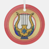 Jesse Tree David's Harp Glas Ornament (Voorkant)