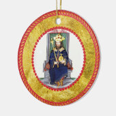 Jesse Tree King en Scepter Keramisch Ornament (Links)