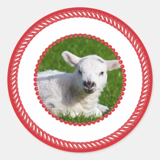 Jesse Tree Lamb-Sticker Ronde Sticker (Voorkant)
