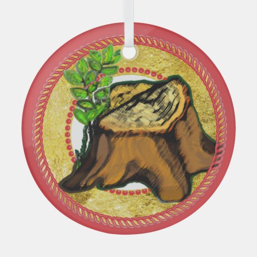 Jesse Tree 'Root of Jesse' 2 Glas Ornament (Voorkant)