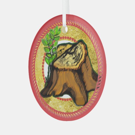 Jesse Tree 'Root of Jesse' 2 Glas Ornament (Voorkant links)