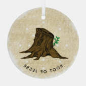 Jesse Tree 'Root of Jesse' Glas Ornament (Achterkant)