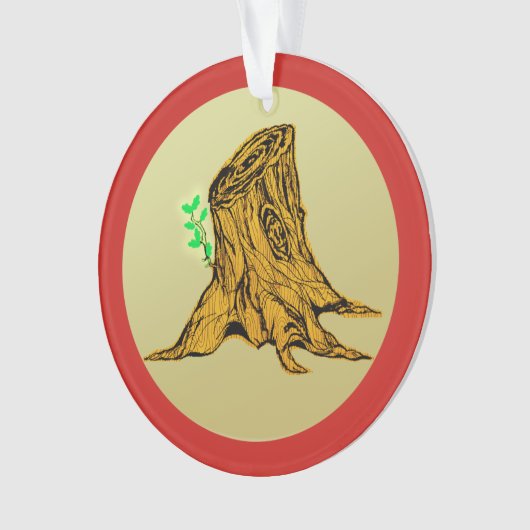 Jesse Tree Stump Sprouts Ornament (voorkant)