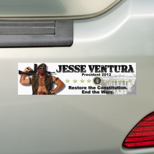 Jesse Ventura 2012 - Herstel van de grondwet Bumpersticker (Op auto)