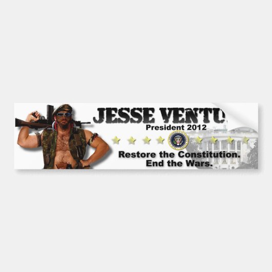 Jesse Ventura 2012 - Herstel van de grondwet Bumpersticker (Voorkant)