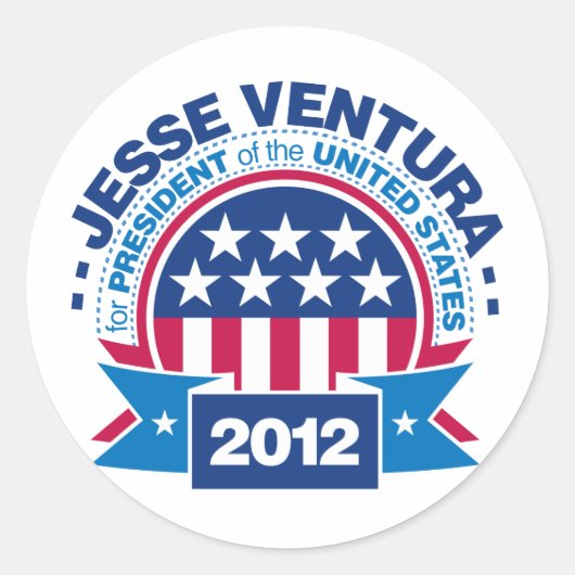 Jesse Ventura voor President 2012 Ronde Sticker (Voorkant)