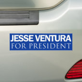 Jesse Ventura voor President - Gewoon blauw Bumpersticker (Op auto)