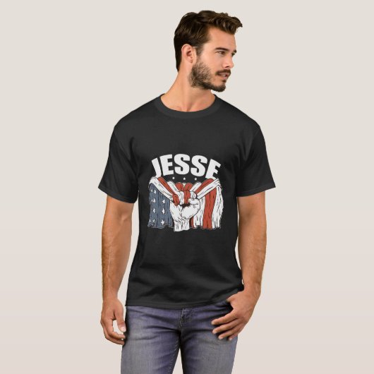Jesse Verjaardag Patriottische Voornaam Gepersonal T-shirt (Voorkant volledig)