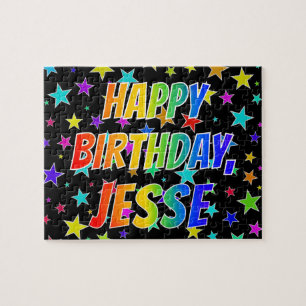 "JESSE" Voornaam, geun "HAPPY BIRTHDAY" Legpuzzel