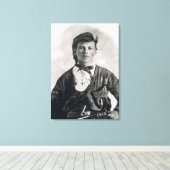 Jesse Woodson James (foto op foto) Canvas Afdruk (Insitu (Houten vloer))