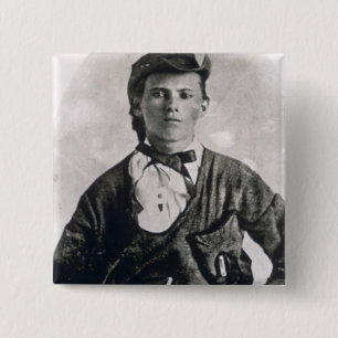 Jesse Woodson James (foto op foto) Vierkante Button 5,1 Cm