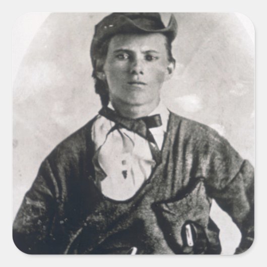 Jesse Woodson James (foto op foto) Vierkante Sticker (Voorkant)