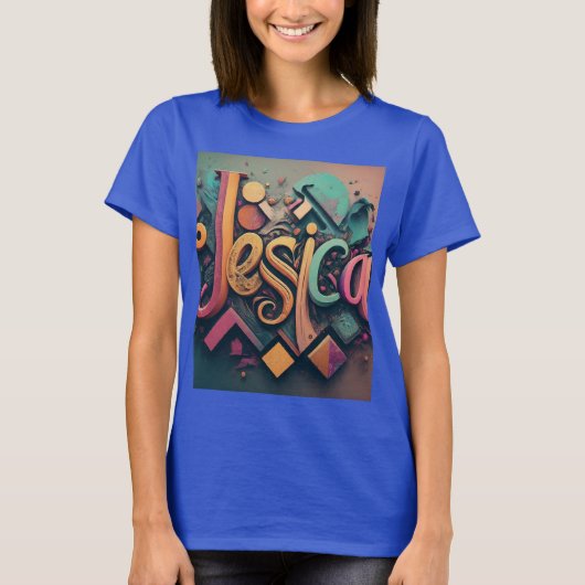 Jessica: 3D geometrisch Abstract T-shirt (Voorkant)
