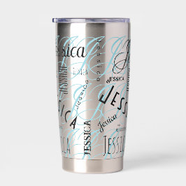 Jessica Aangepaste Naam Blauw Zwart Geïsoleerde Drinkbeker