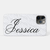 Jessica Aangepaste Naam Elegant Schrift Zwart Wit Case-Mate iPhone Case (Achterkant (horizontaal))