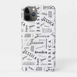 Jessica Aangepaste Naam Zwart Wit Case-Mate iPhone Case