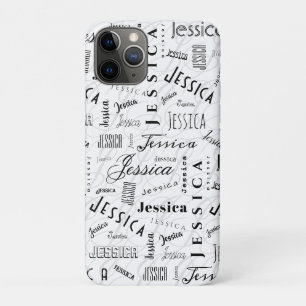 Jessica Aangepaste Naam Zwart Wit Case-Mate iPhone Case