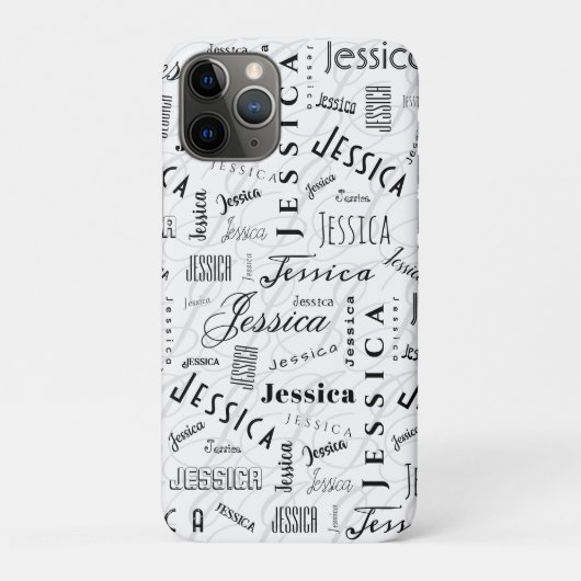 Jessica Aangepaste Naam Zwart Wit Case-Mate iPhone Case (Achterkant)