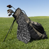 Jessica Aangepaste Naam Zwart Wit Golfhanddoek (Groen)