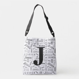 Jessica Aangepaste Naam Zwart Wit Monogram J Crossbody Tas