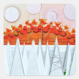 JESSICA ANNE FRANK "WINTER" Thank You Card Vierkante Sticker