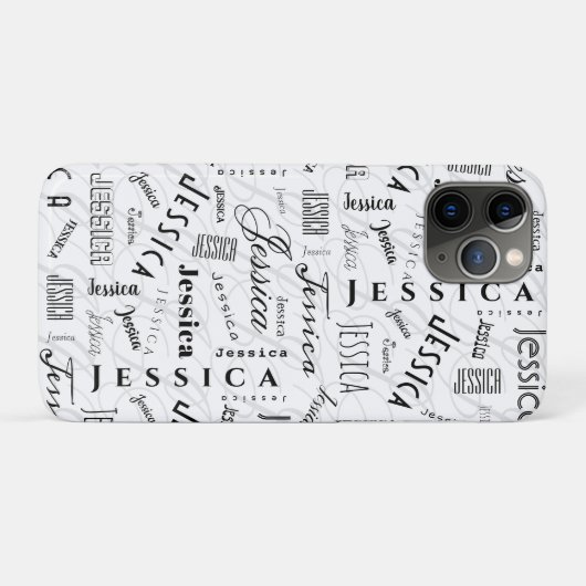 Jessica Custom Name Black White Case-Mate iPhone Case (Achterkant (horizontaal))