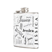 Jessica Custom Name Typography Vinyl Wrapped Flask Heupfles (Links)