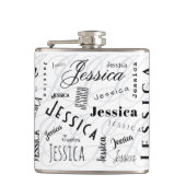 Jessica Custom Name Typography Vinyl Wrapped Flask Heupfles (Voorkant)