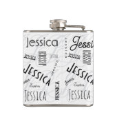 Jessica Custom Name Typography Vinyl Wrapped Flask Heupfles (Achterkant)