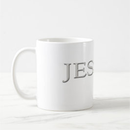Jessica Custom Raised Silver Name Koffiemok