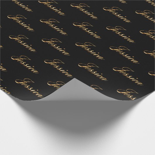 Jessica gold Design Lettering Geschenkpapier Cadeaupapier (Hoek)