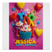 Jessica Happy Birthday" Perfect Poster (Voorkant)