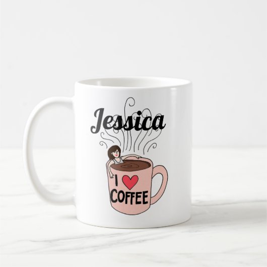 Jessica houdt van koffie-Mok Koffiemok (Links)