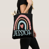 Jessica Naam Gepersonaliseerde Regenboog Tote Bag (Dichtbij)