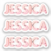 Jessica-naam in gloeiende neonlampen x3 sticker (Voorkant)