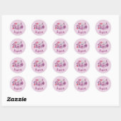 Jessica Name Floral Custom  Flower Roos Ronde Sticker (Vel)