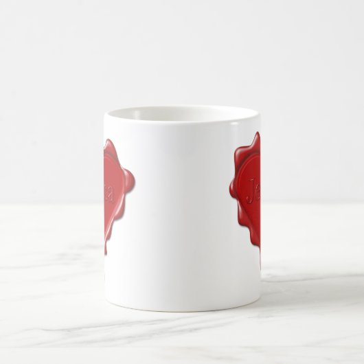 Jessica. Rode hartwijn, verzegeld met de naam Jess Koffiemok (Center)