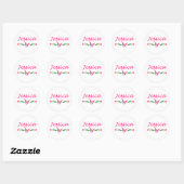 Jessica (roze vlinder) ronde sticker (Vel)