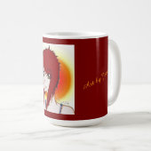 Jessica, sketch artist, self portrait koffiemok (Voorkant rechts)