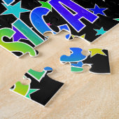 "JESSICA" Voornaam, geun "HAPPY BIRTHDAY" Legpuzzel (Zijkant)